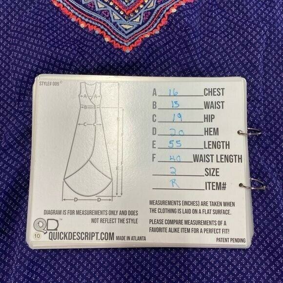 american eagle embroidered Halter Long dress with splip sz 2 backless bohemian - Picture 9 of 12